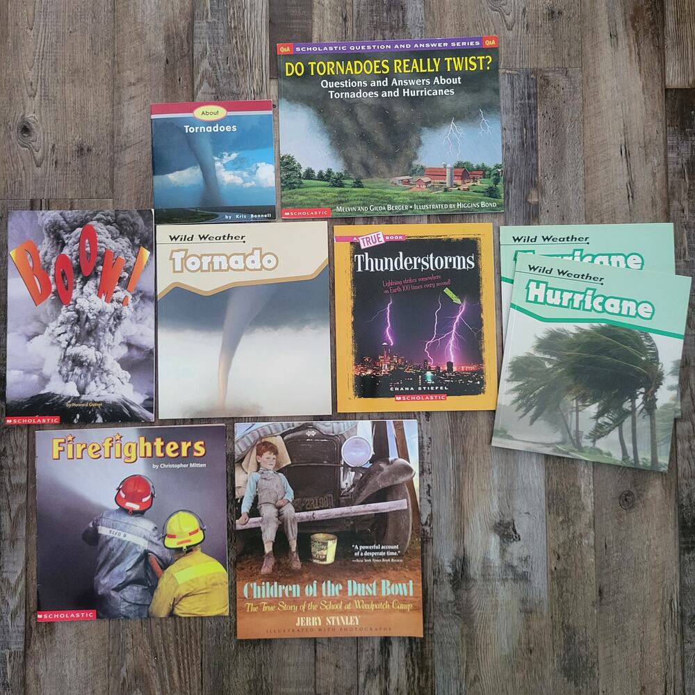 Bundle of 9 Books (Pbk) Children's Books Storms, Weather, Disaster Themes